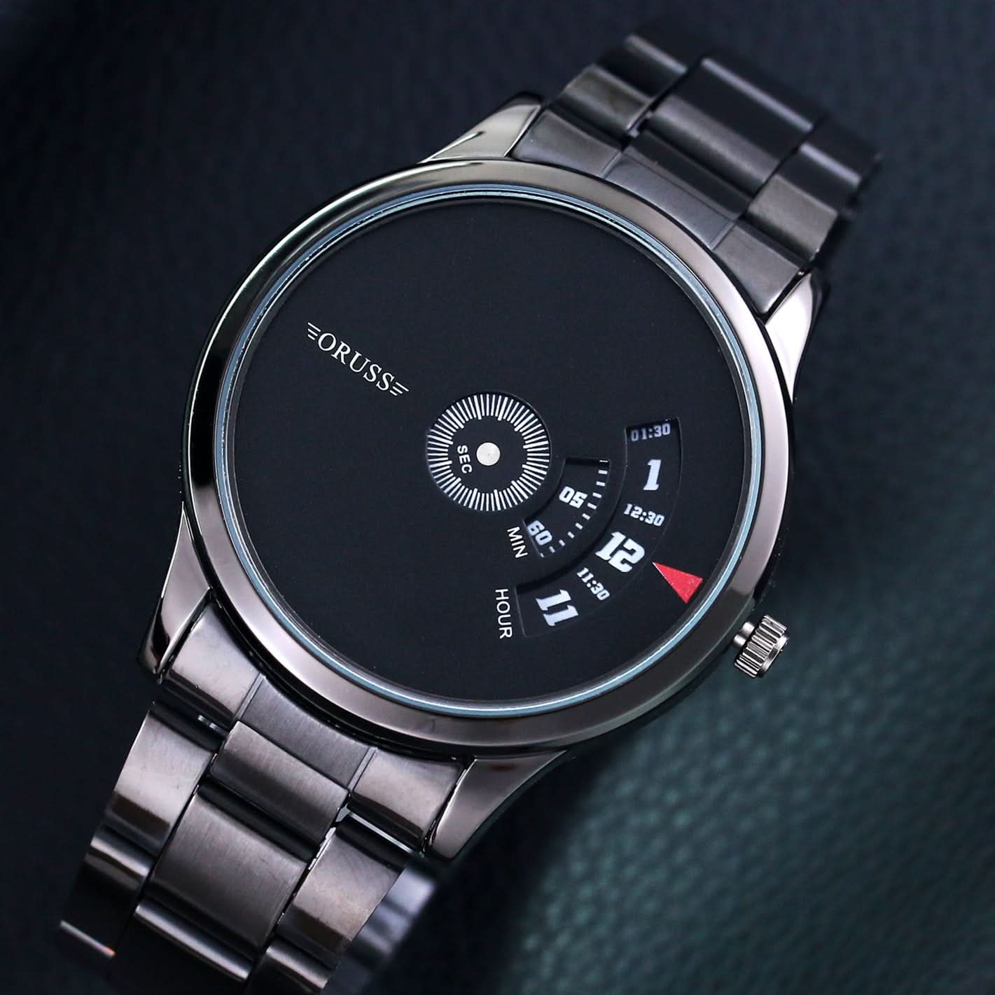 Men's Unique Dial Stainless Steel Watch