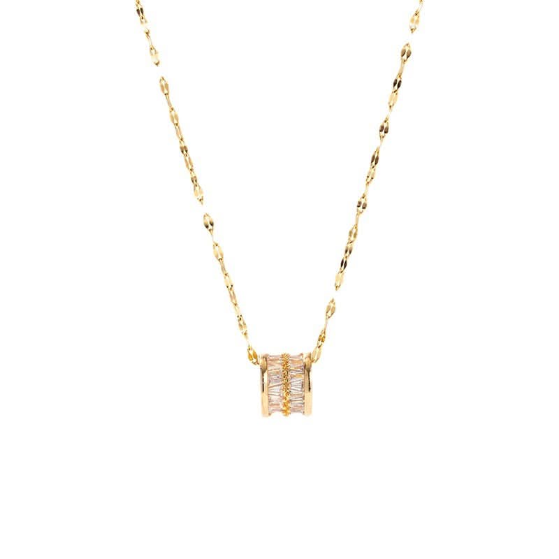 Women’s Zircon Titanium Steel Pendant Necklace