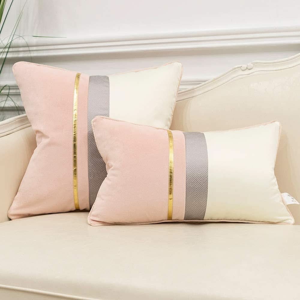 Spliced Solid Color Square & Rectangular Pillow
