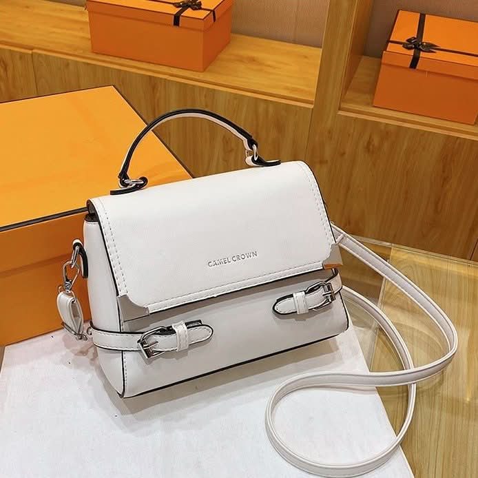 Women's Retro PU Leather Small Square Handbag – With Flap Closure