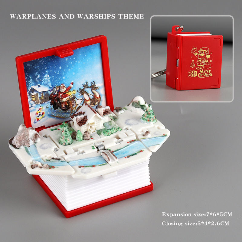 3D Pop-Up Book Keychain – Creative Decompression Toy Keyring