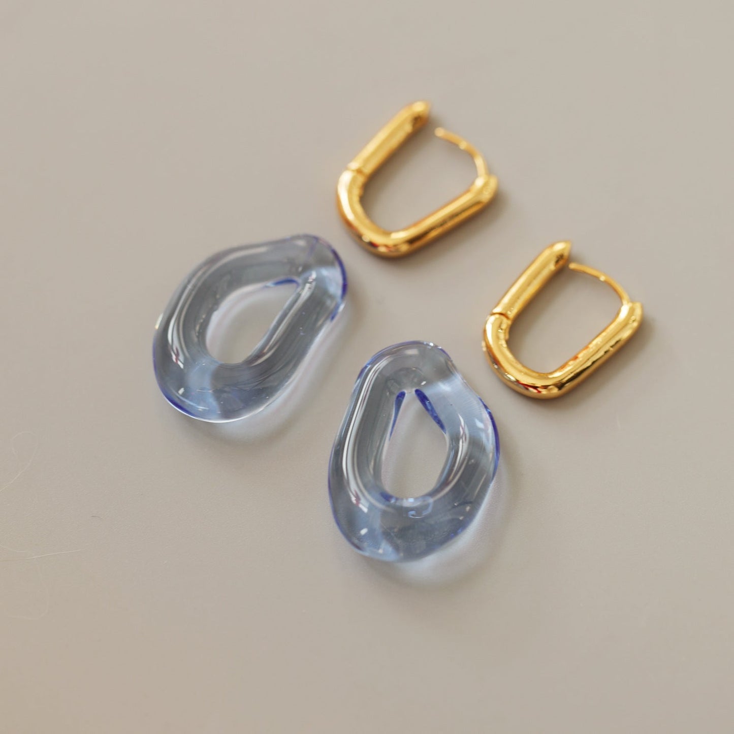 Blue Geometric Tassel Earrings – Electroplated Brass Jewelry