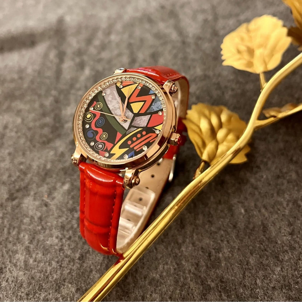 Time and Space Watch – Fashionable Gold Shell Belt Quartz for Women