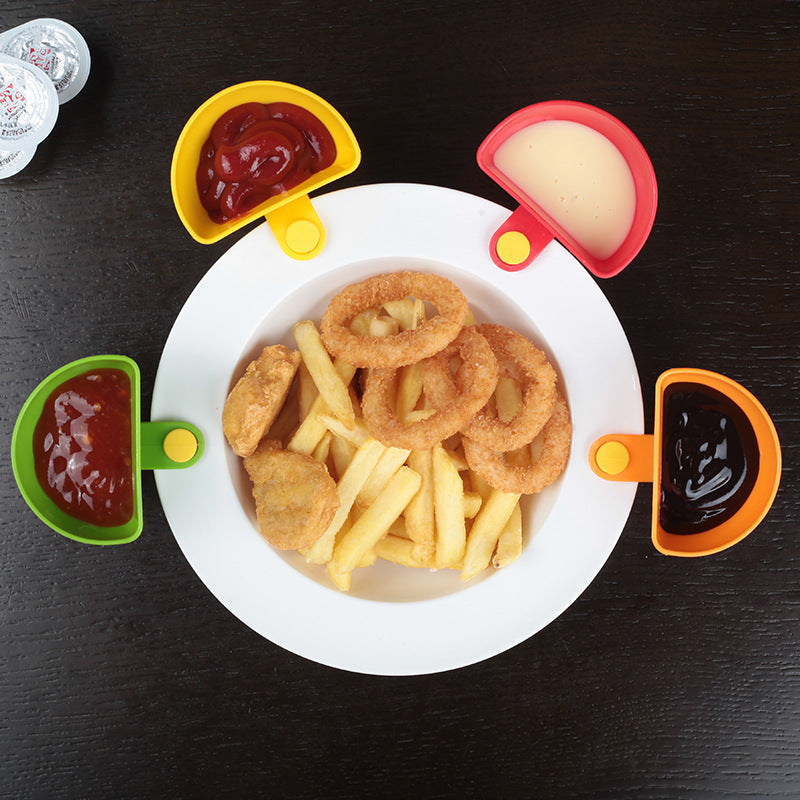 Clampable Seasoning Bowls Set – Creative Plastic Condiment Bowls for Plates, Salads & Snacks
