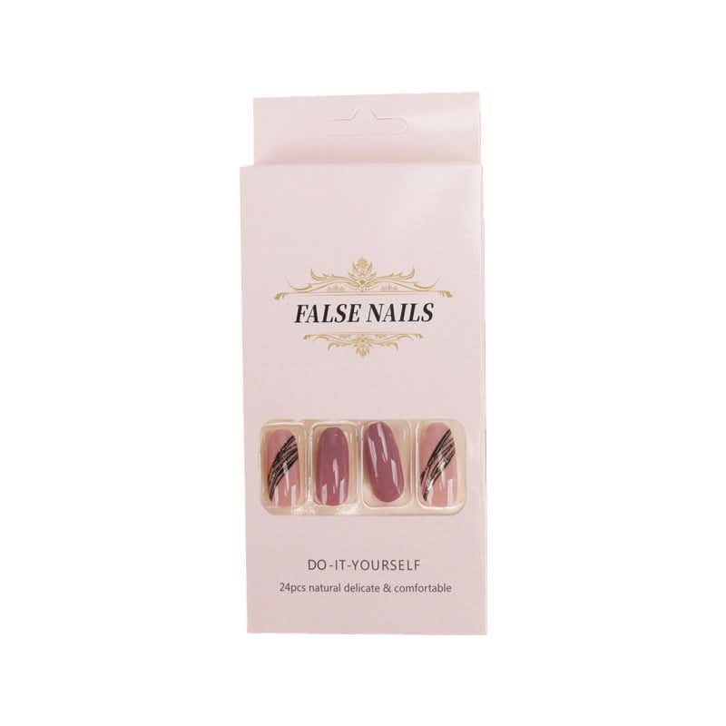 Almond-Shaped Press-On Nails – Short Brown Wearable Nail Art Set