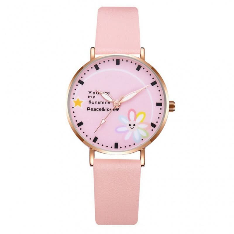 Daisy Watch for Women – College Style, Girlish Pink, Simple & Elegant