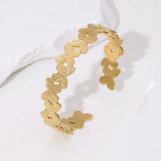 Gold Butterfly Bracelet – Adjustable Stainless Steel Women’s Jewelry