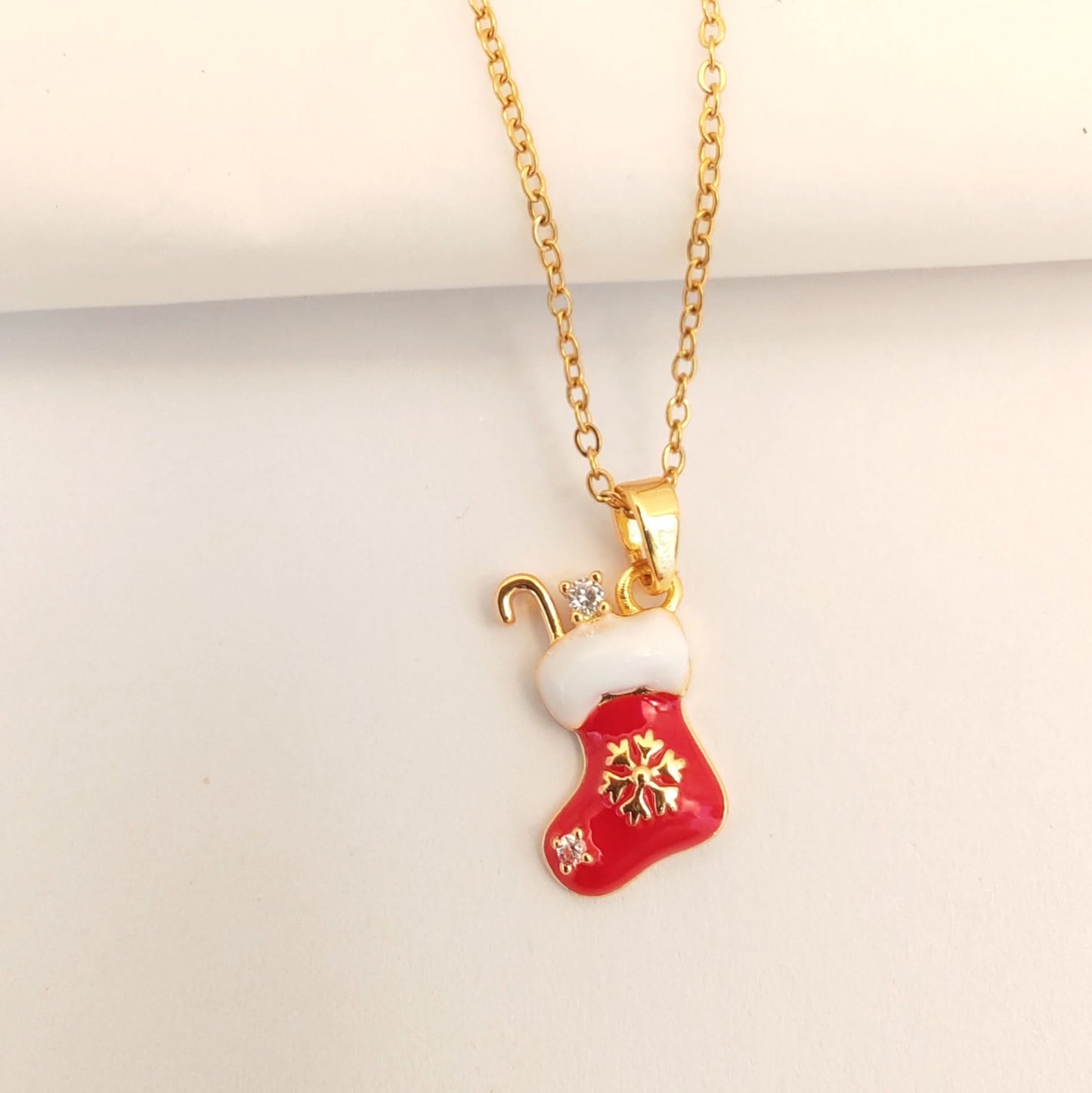 Santa Claus Red Pendant Necklace for Women