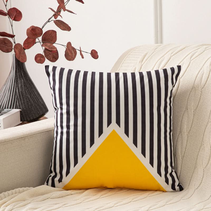 Double-Sided Short Plush Geometric Pillow Covers (Set of 2)