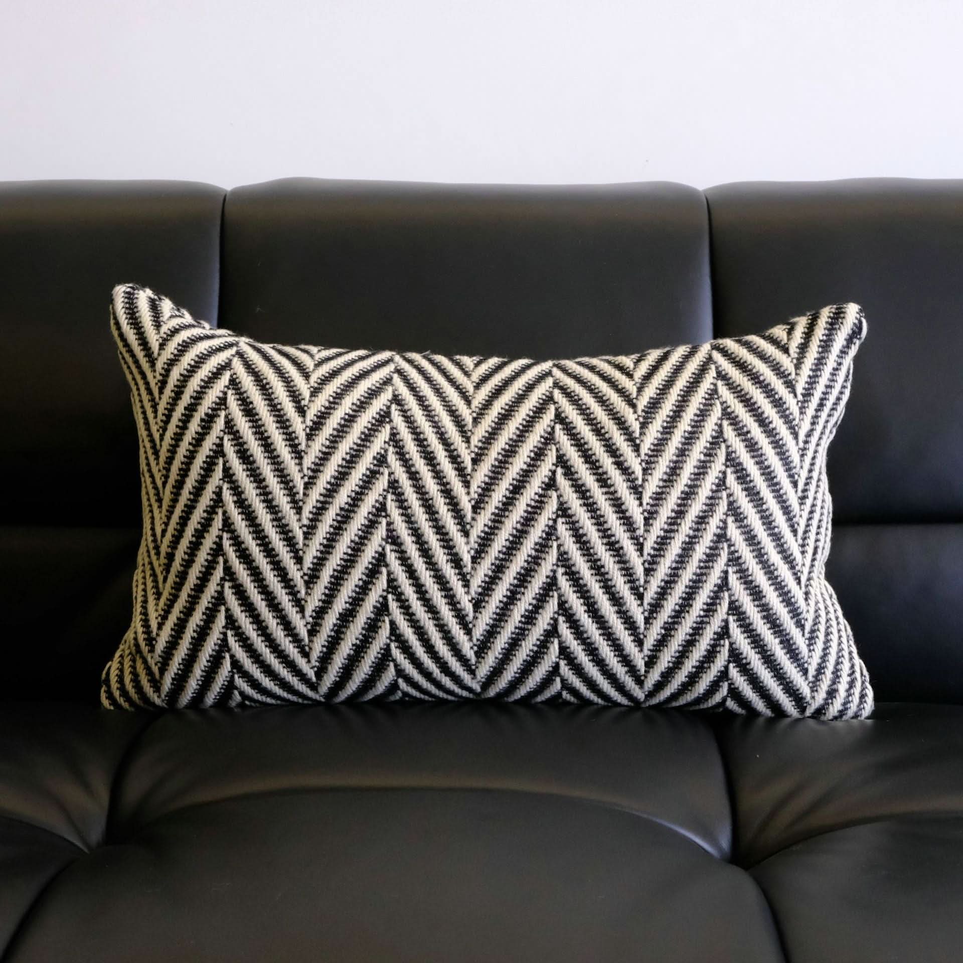 Modern Herringbone Woolen Cushion Cover - Stylish Living Room Pillowcase