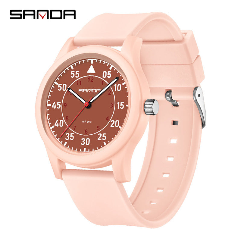Sanda Waterproof Quartz Watch – Luminous Sports Watch for Students & Kids