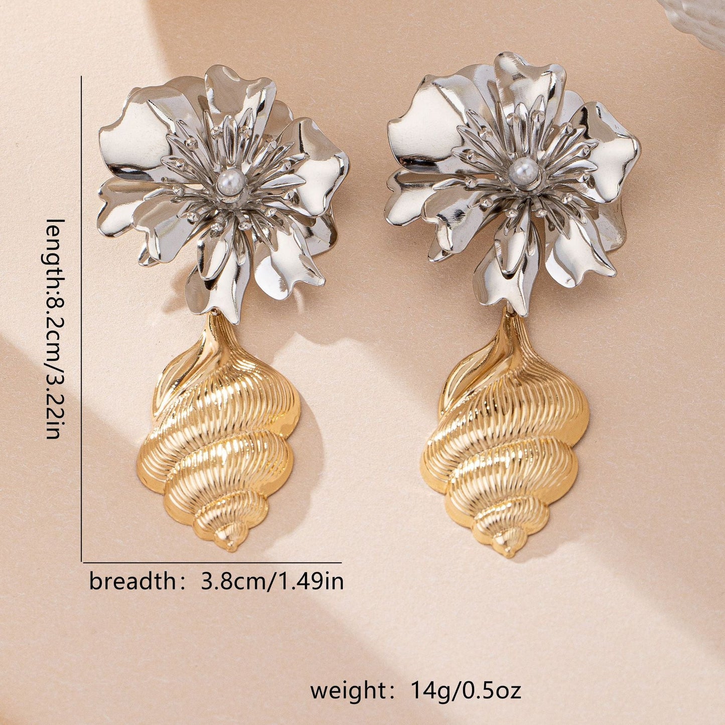 Pearl Flower Earrings for Women – Alloy Design Ocean Holiday Jewelry