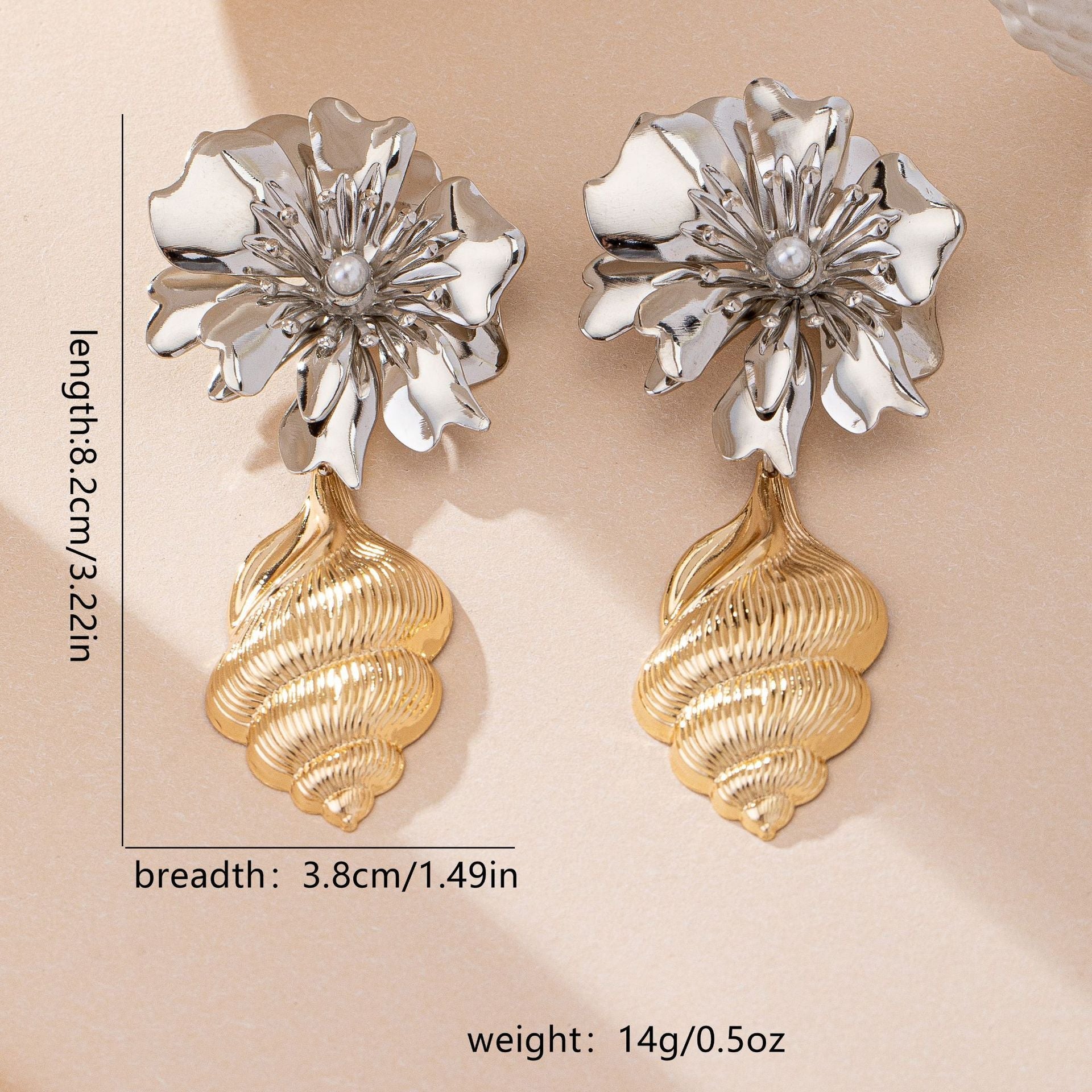 Pearl Flower Earrings for Women – Alloy Design Ocean Holiday Jewelry