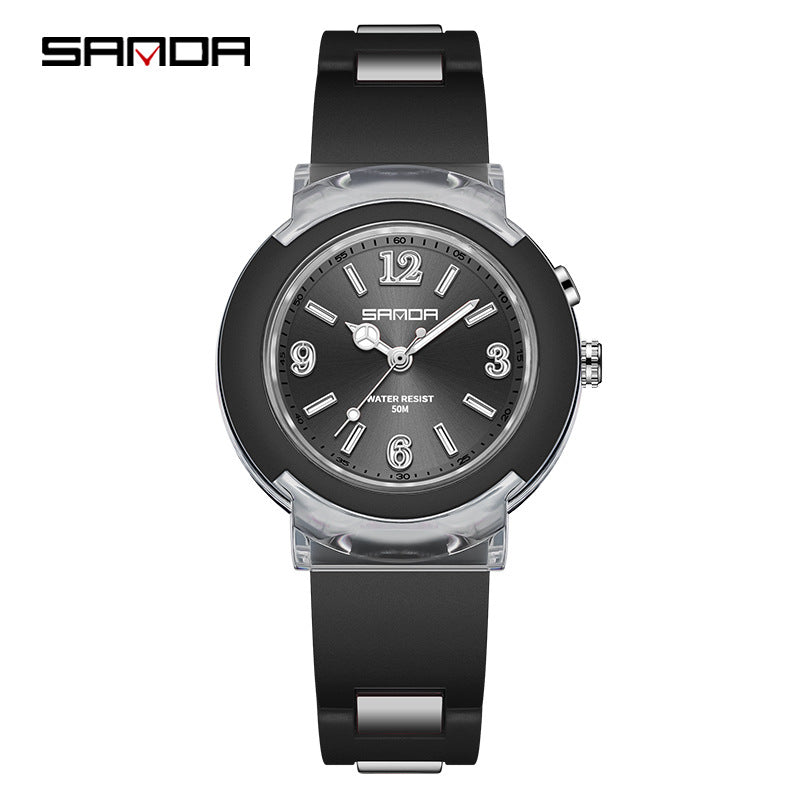 Sanda Kids Waterproof Quartz Watch – LED Light Analog Sports Watch for Boys & Girls