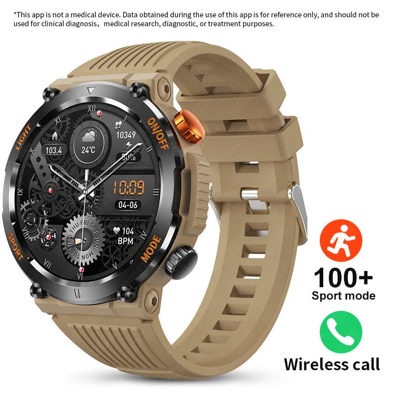 Round Dial Smartwatch for Men – Bluetooth Call, Heart Rate & Blood Pressure Monitor