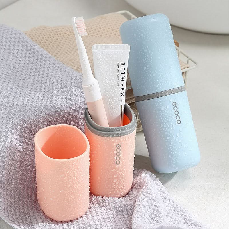 Portable Travel Toothbrush Cup with Storage – Leakproof For Trips & Travel
