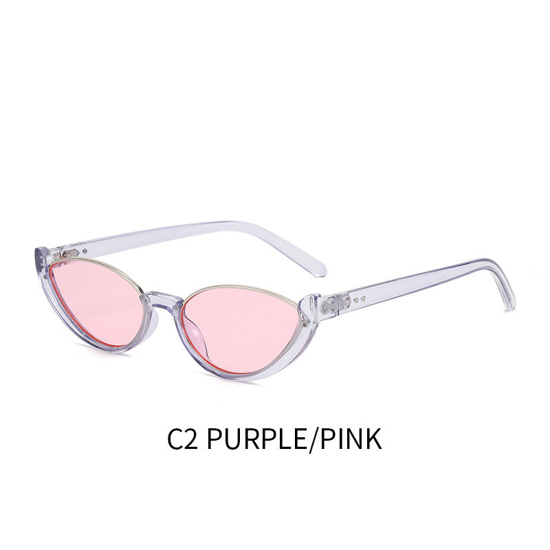 Women’s Cat Eye Sunglasses – UV400 Half Frame Oval Shades for Fashion & Travel
