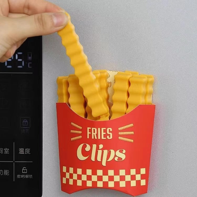 Magnetic Fries Plastic Storage Box – Cute Fries Design Food Clips for Kitchen
