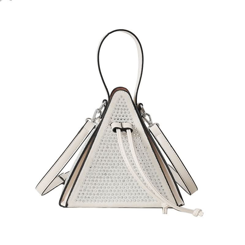 Fashionable Triangle Handbag with Diamond Detail