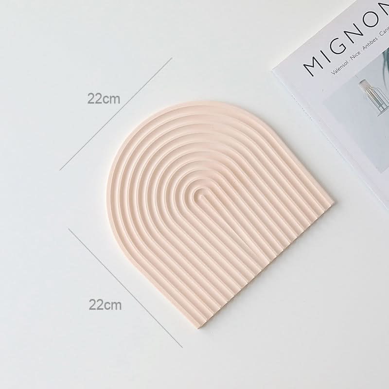 Nordic 3D Plaster Round Tray - Wave Pattern, Photo Props & Decoration