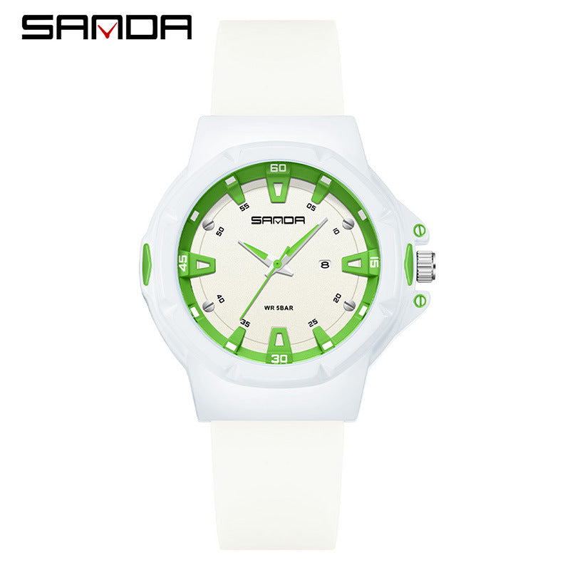 Sanda Sports Quartz Watch with Calendar – Waterproof Student Exam Watch