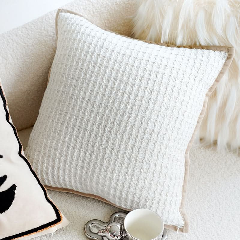 1 pc Premium High-Grade Retro Brown Plant Oatmeal Cream Sofa Pillow Cover