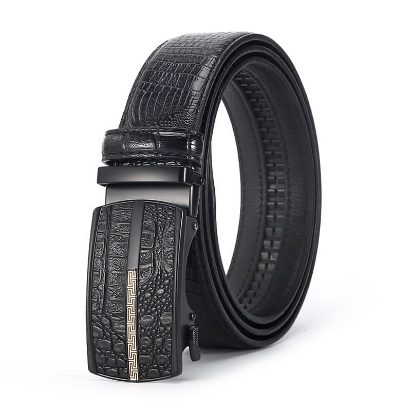 Crocodile Pattern Leather Belt for Men