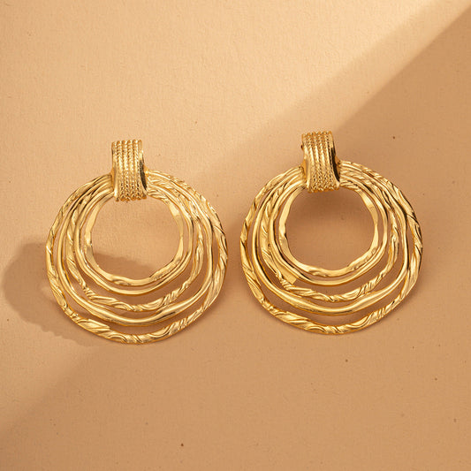 Gold Large Hoop Earrings – Titanium Steel Statement Jewelry for Women