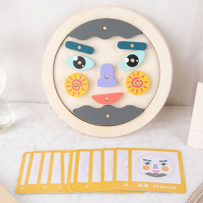 Face-Changing Wooden Puzzle Cube Game Toy