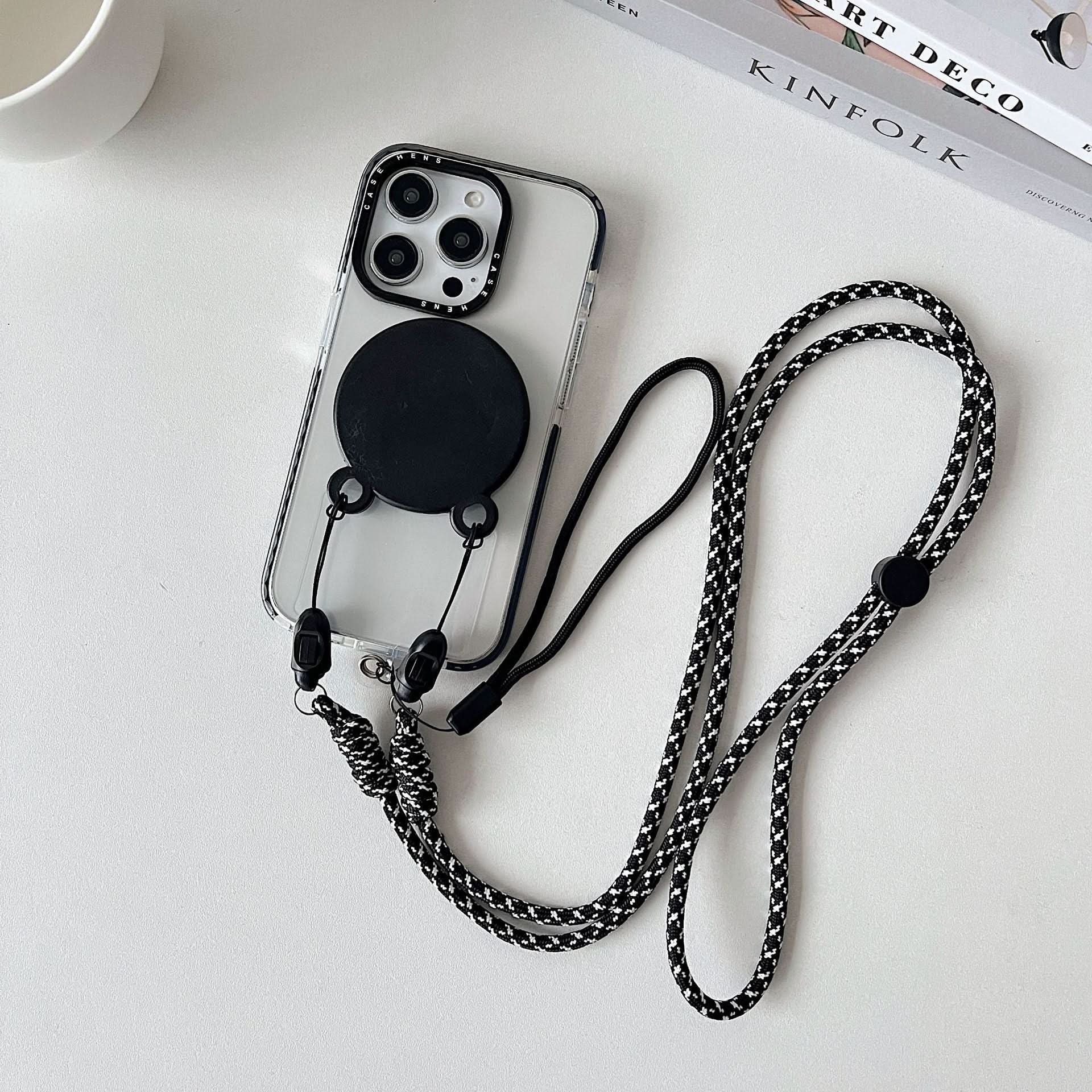 Cute Magnetic Bear MagSafe Phone Case with Crossbody Lanyard