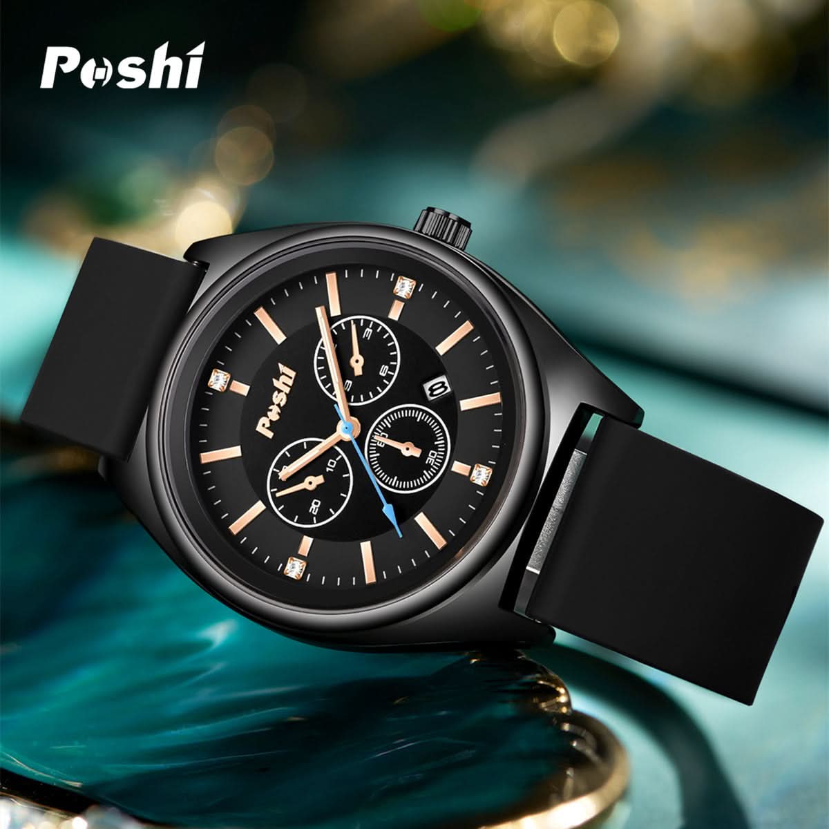 Women’s Fashion Quartz Watch – Waterproof Silicone Strap, Calendar Display