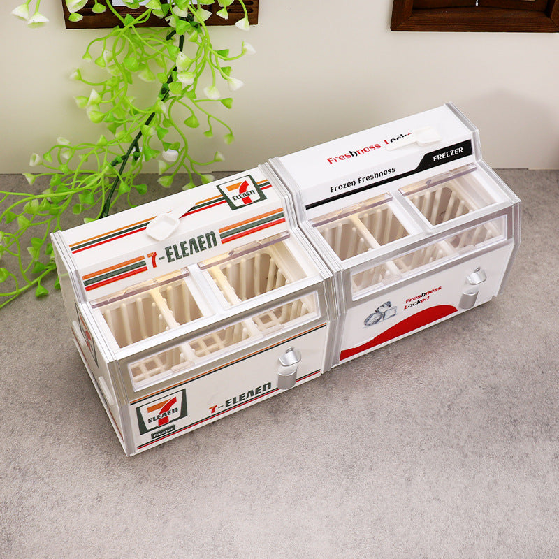 7-Eleven Mini Magnetic Freezer Toy – Simulation Dollhouse Appliance, Fridge Magnet Decor
