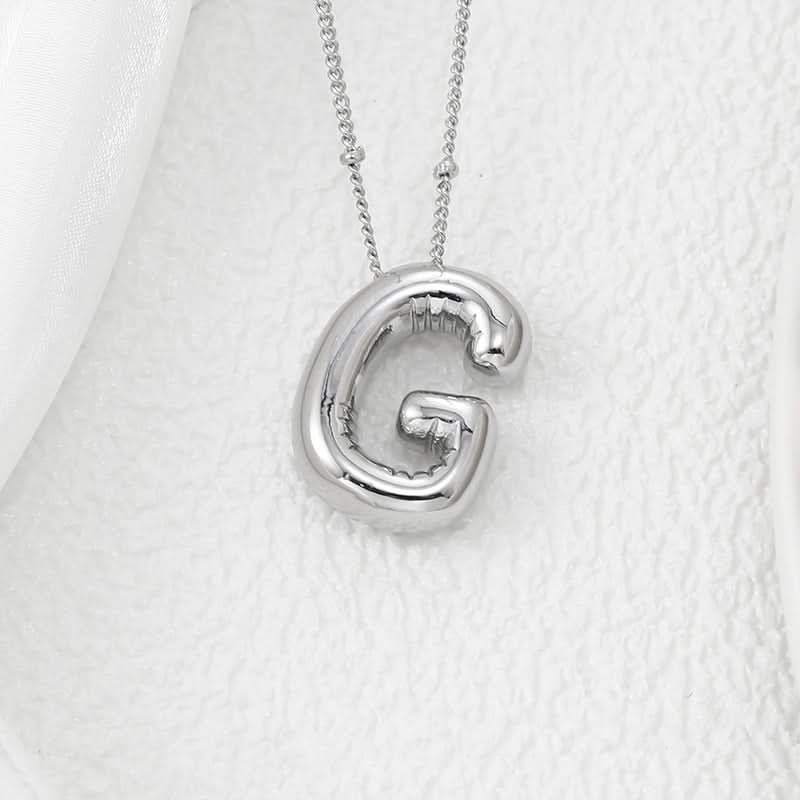 Silver-Plated Alphabet Pendant Necklace – Hip-Hop Style