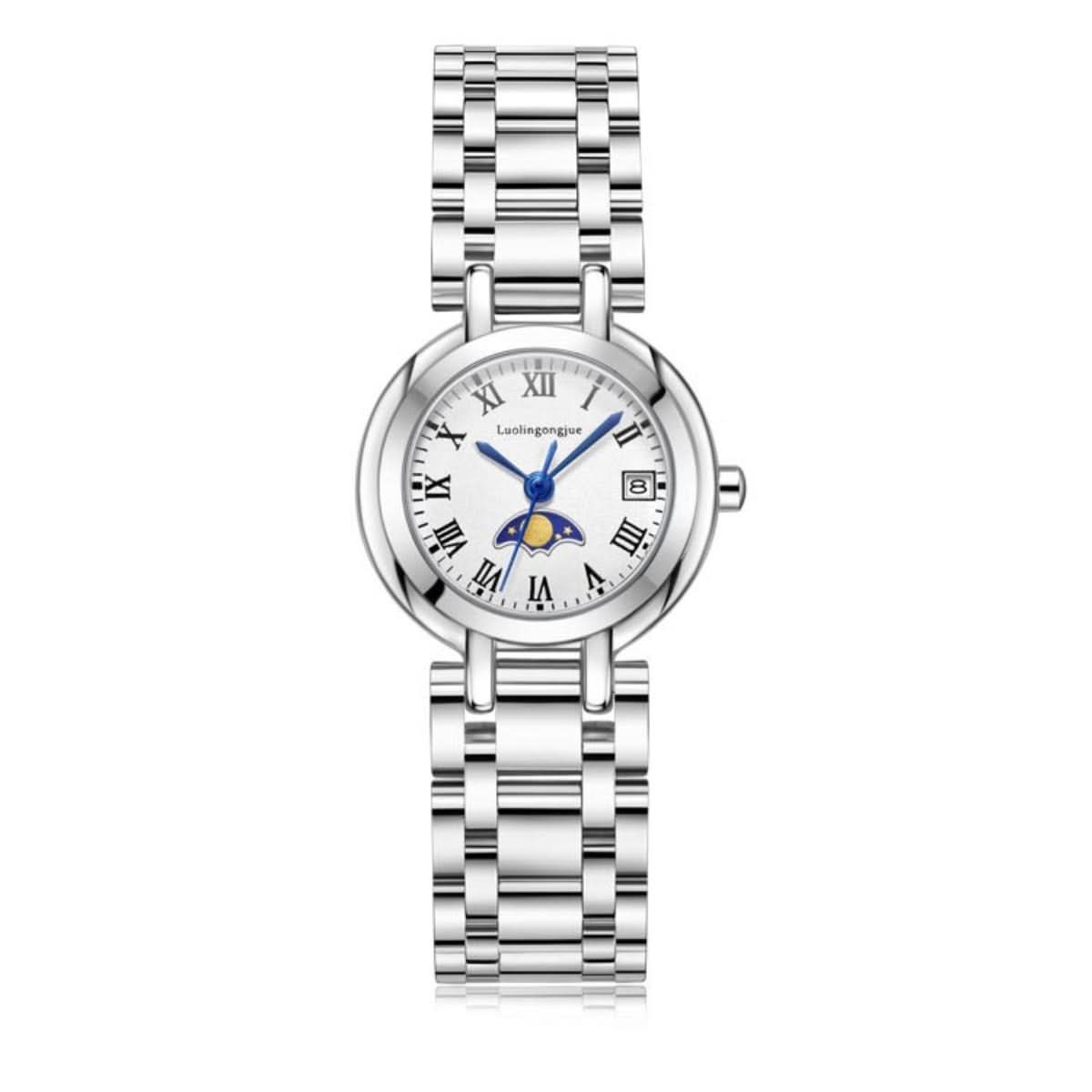Women’s Elegant Star & Moon Quartz Watch – Stainless Steel