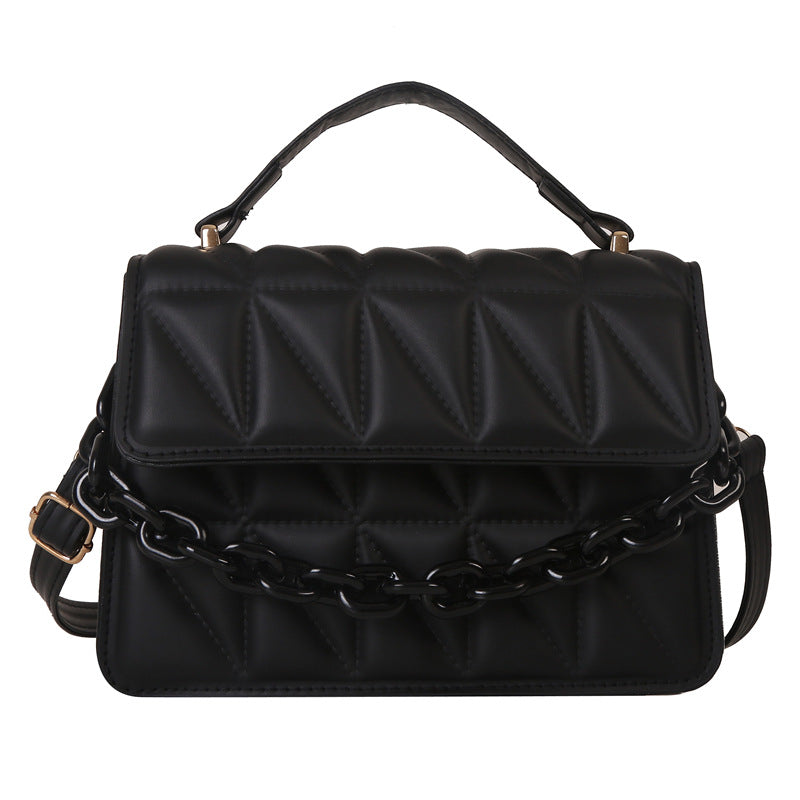 Retro PU Square Handbag – Small Chain Shoulder Bag for Women