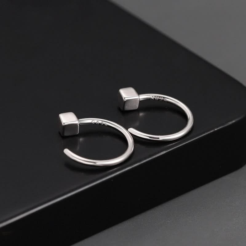 Men’s Minimalist Square Earrings – Hip-Hop Punk Jewelry