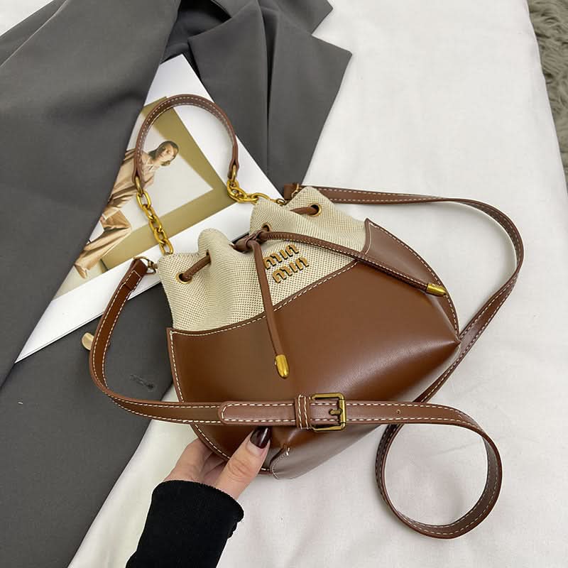 Women's Trendy Canvas Bucket Bag – With Magnetic Clasp