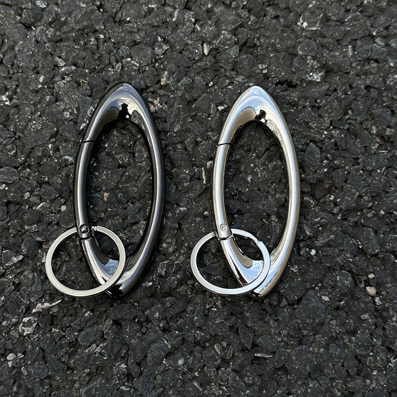 Star Oval Metal Keychain Clip – Premium Alloy Car Key Ring