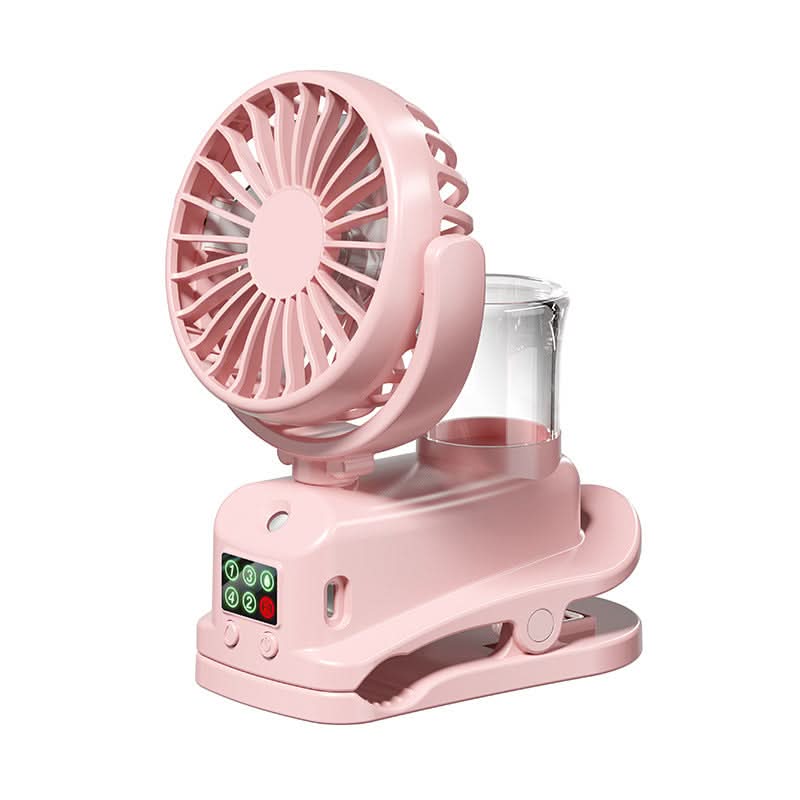 Clip-On Mist Fan – Silent USB Desktop Cooling Fan with Spray