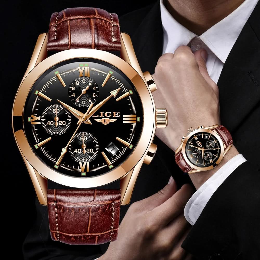 Men’s Quartz Chronograph Watch – Stainless Steel Business Timepiece
