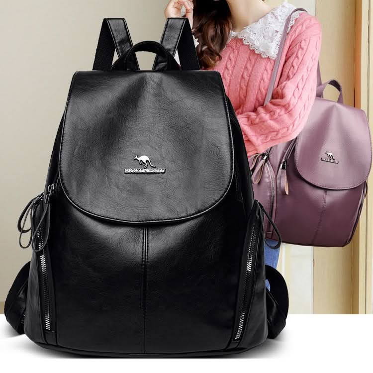 Women's Stylish Leather Backpack – Anti-Theft Travel Bag for Daily Use
