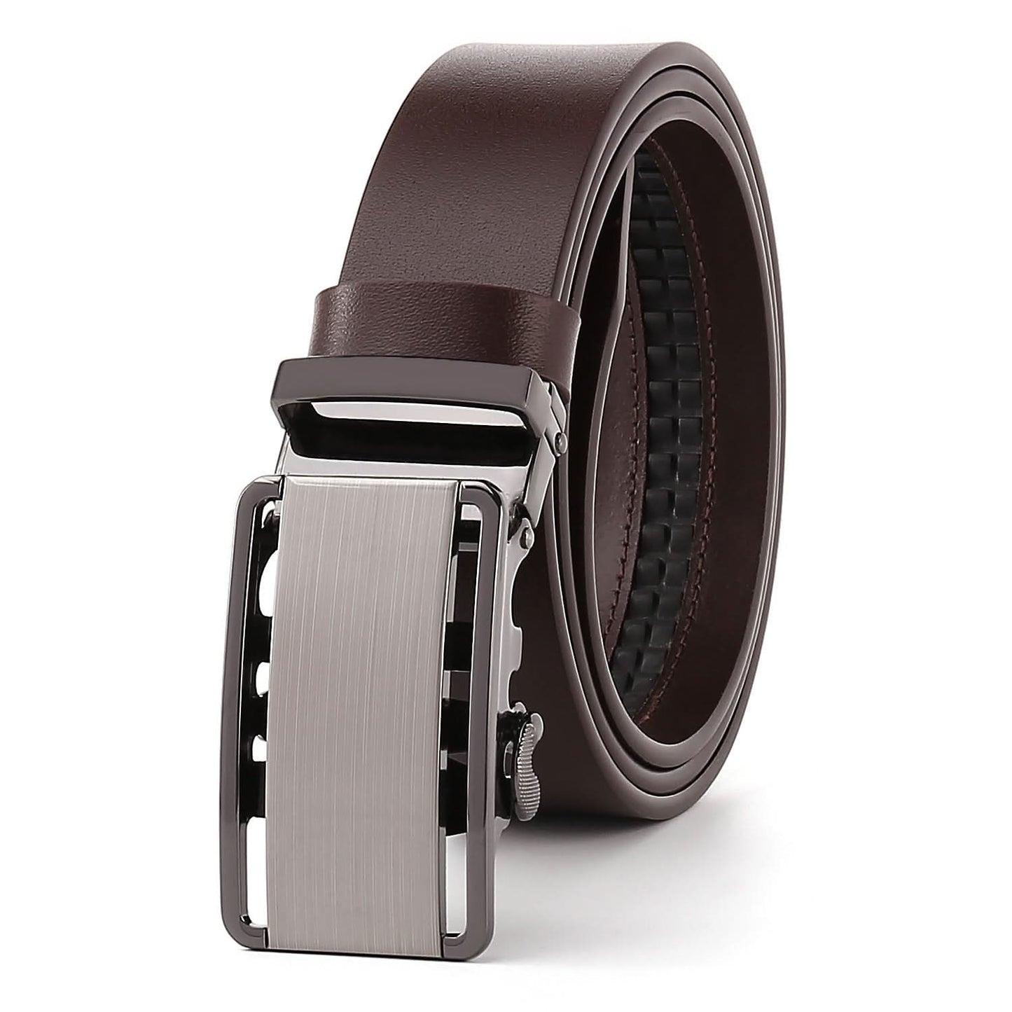 Men's Leather Belt with Automatic Buckle