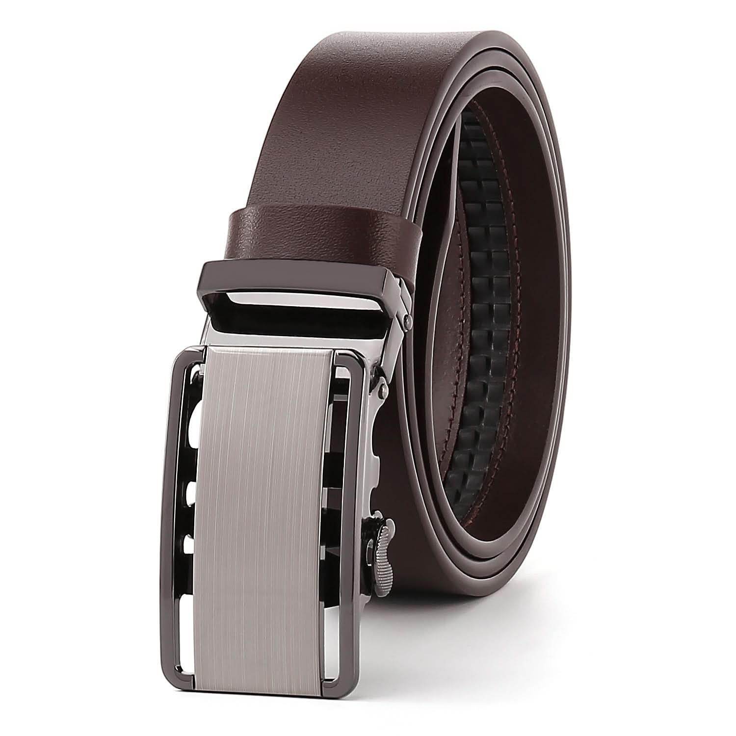 Men's Leather Belt with Automatic Buckle