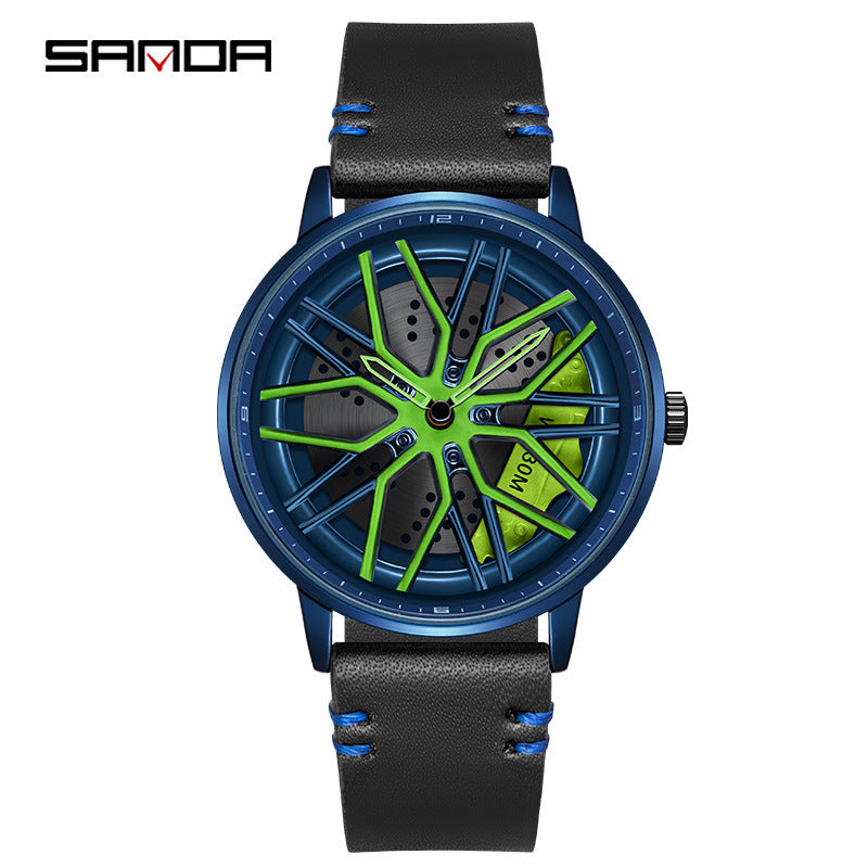 Sanda Classic Men’s Quartz Watch – Leather Strap, 30M Waterproof, Business Design