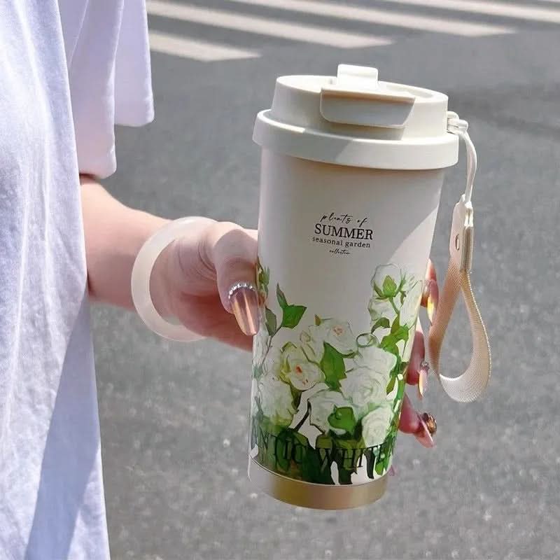 316 Stainless Steel Thermos Coffee Cup – Elegant Double-Drink Travel Mug