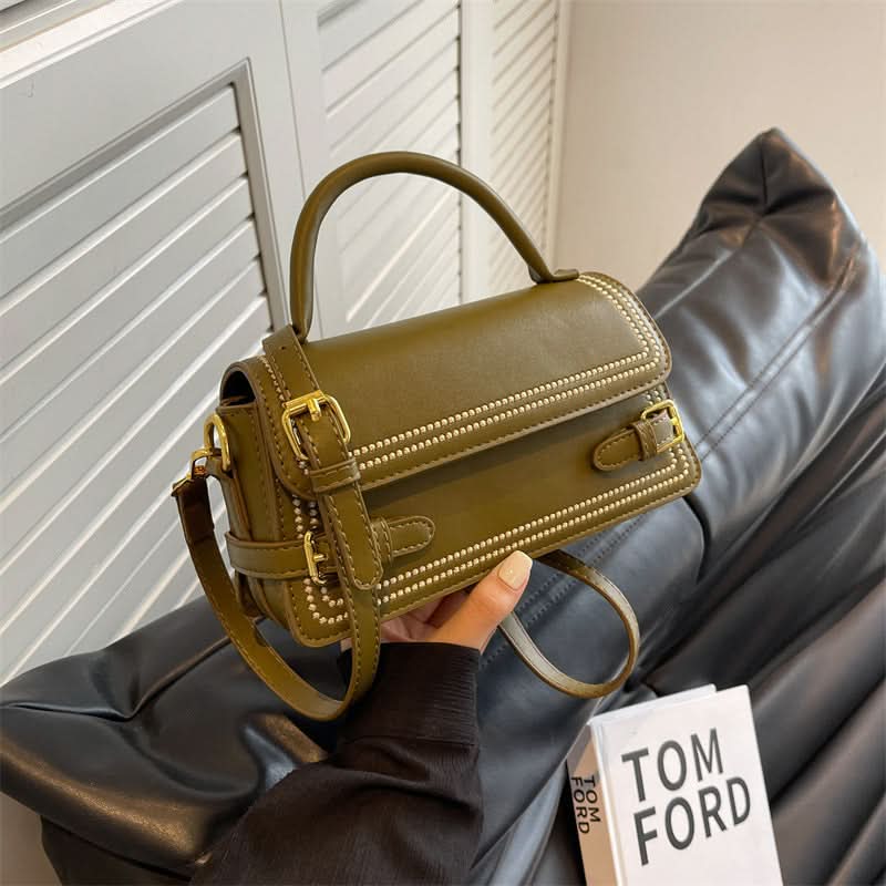 Women's Small Square Shoulder Bag – PU Leather With Zipper Pocket