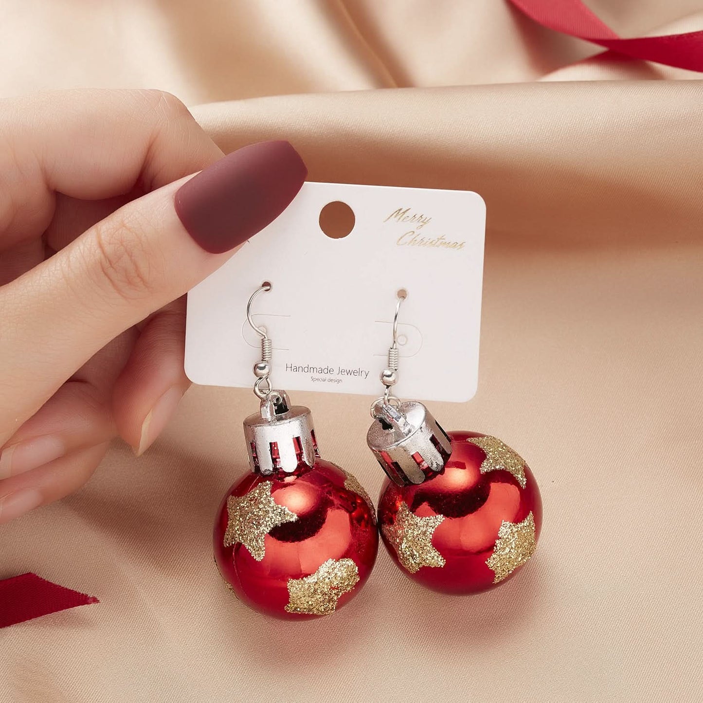 Christmas Snowflake Resin Earrings for Women