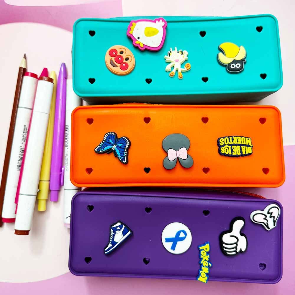 Silicone Cartoon Pencil Case, Large Capacity