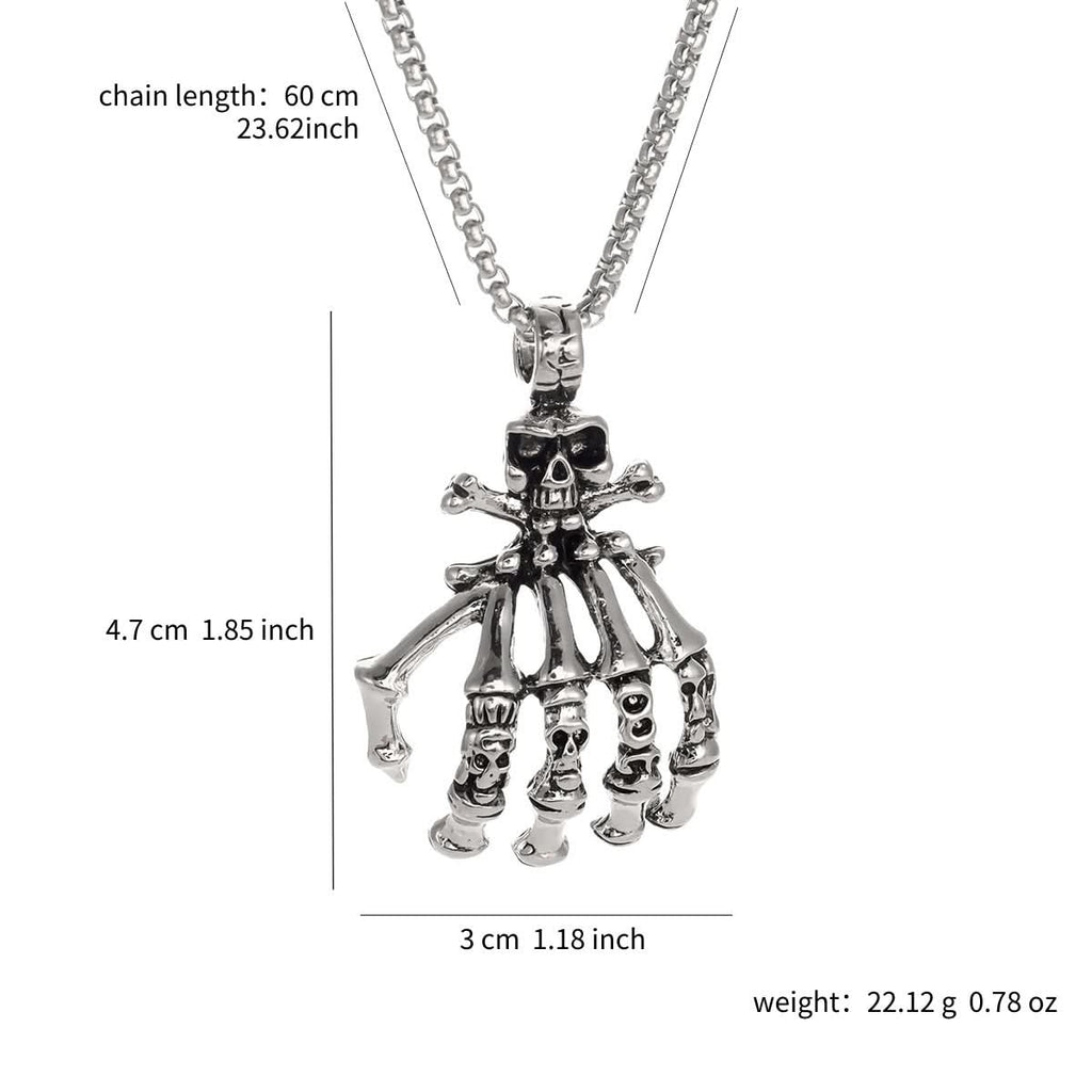 Skull Demon Hand Necklace for Men – European Fashion