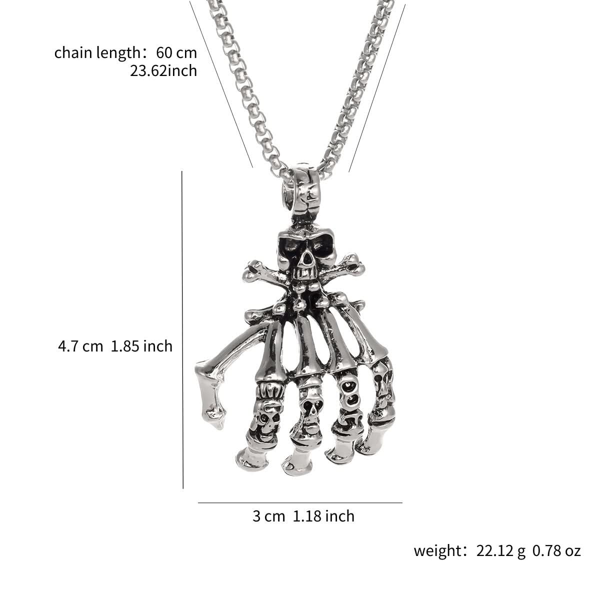 Skull Demon Hand Necklace for Men – European Fashion